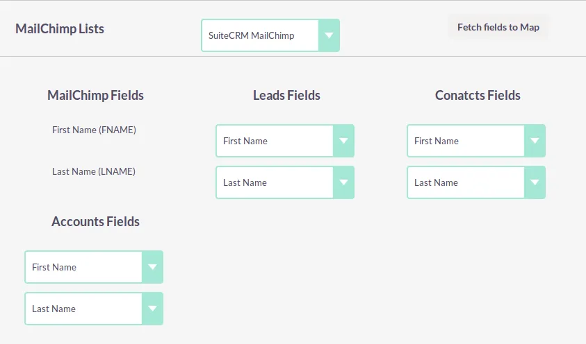 Suitecrm Mailchimp List Mapping