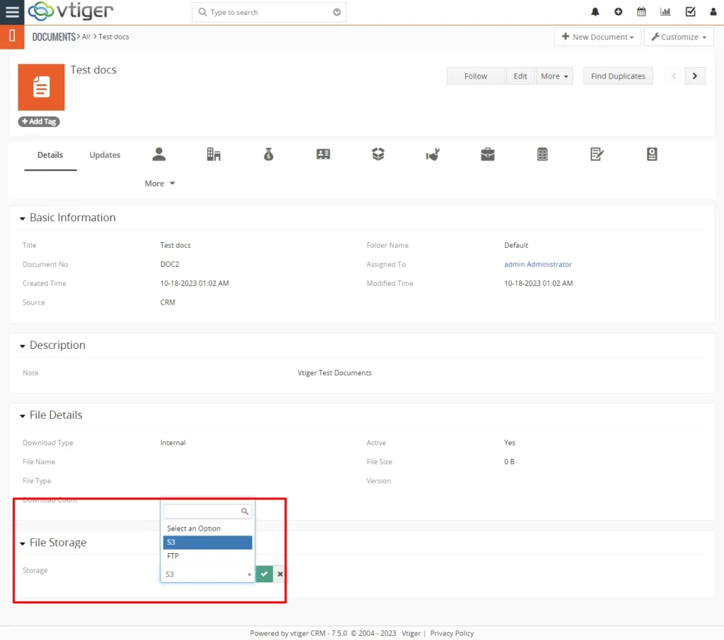 Vtiger docs to cloud file storage 1