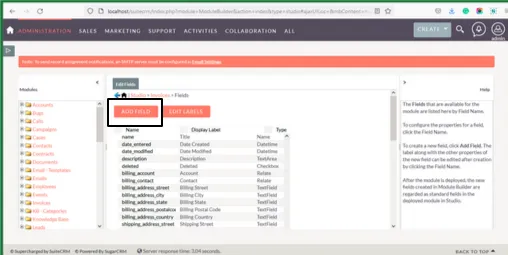 add field SuiteCRM