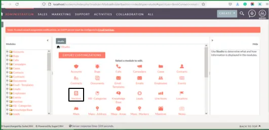 invoice SuiteCRM