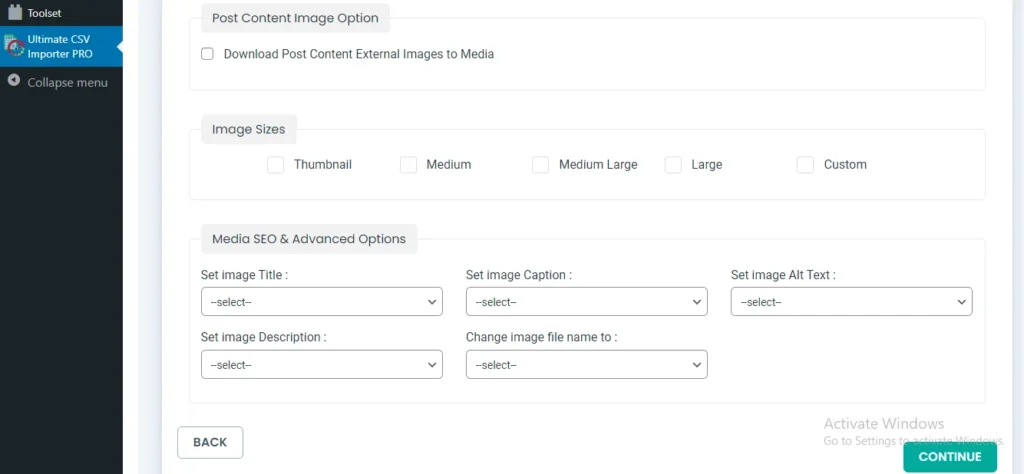 media handling advanced options