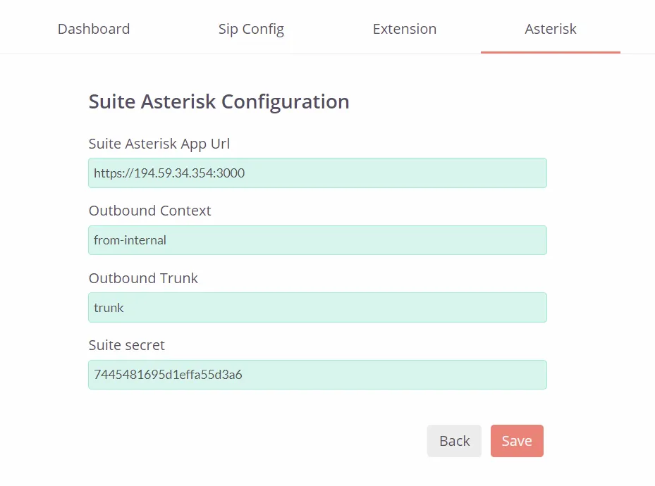 suitecrm asterisk configuration 1