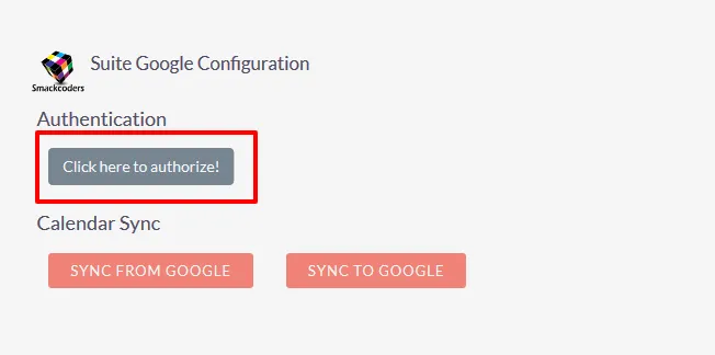 suitecrm google calendar authorise google account