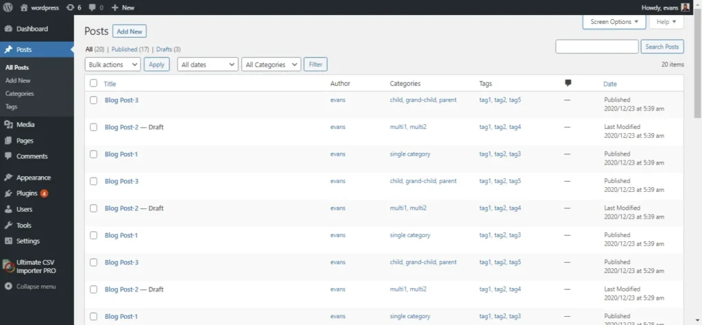 ulitmate csv importer core setup post details