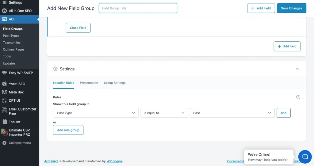 Acf-taxonomies-Settings
