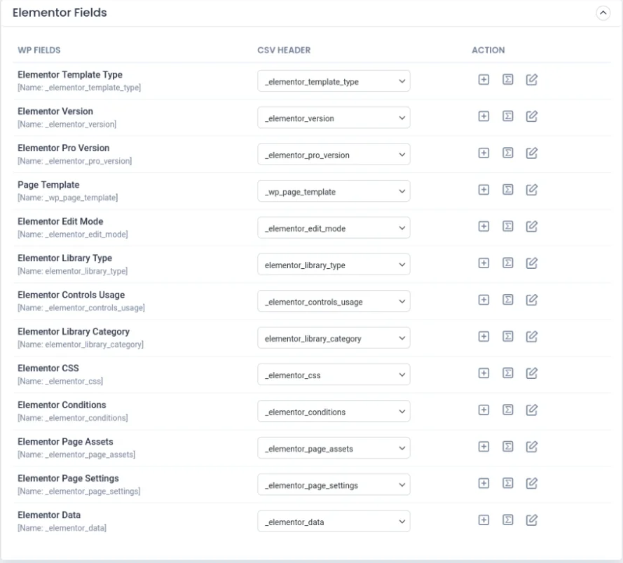 Mapping elementor fields