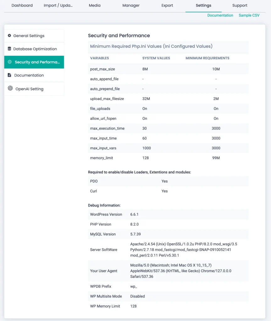 security-and-performance-page-csv-importer