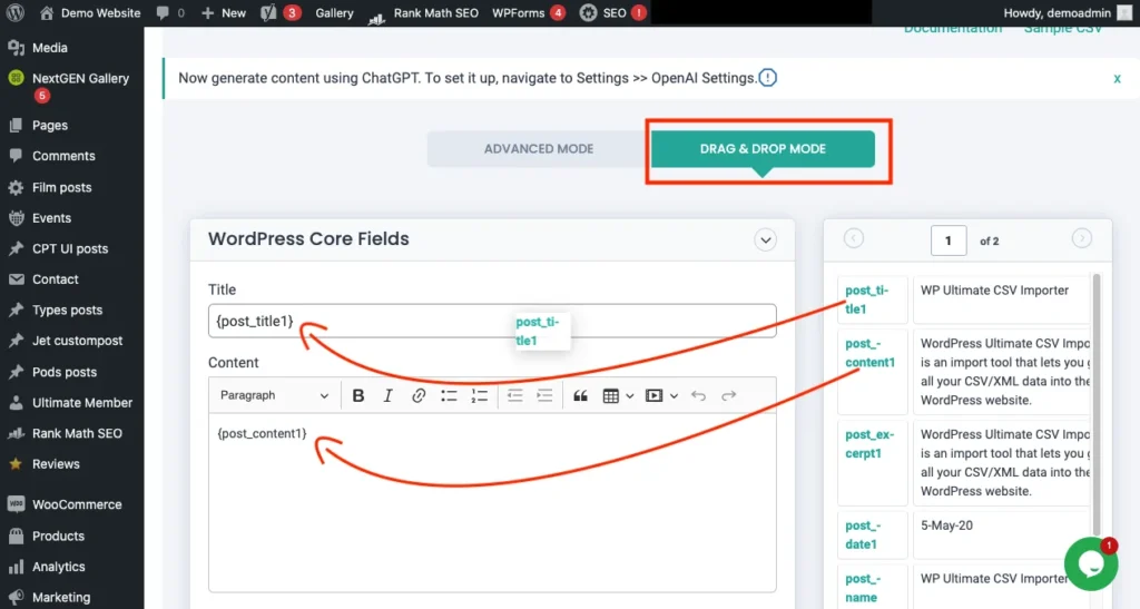 Import-Posts-Field-Mapping-Drag-and-drop-mode