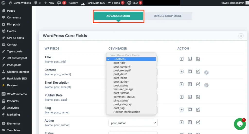 Import-Posts-Mapping-Advanced-Mapping