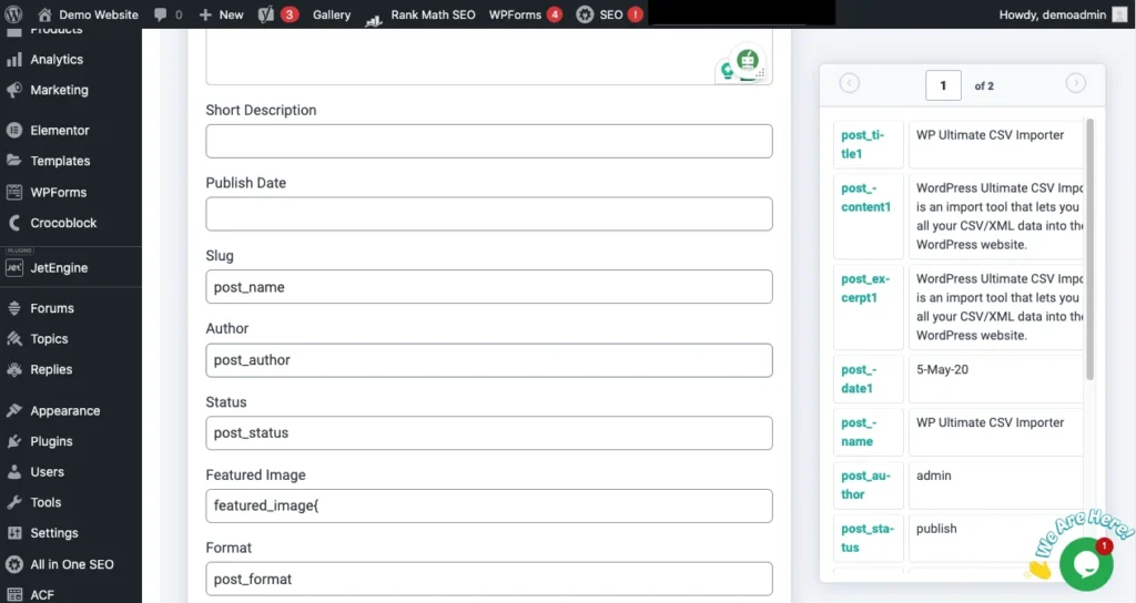 Import-posts-Mapping-Other-field-elements