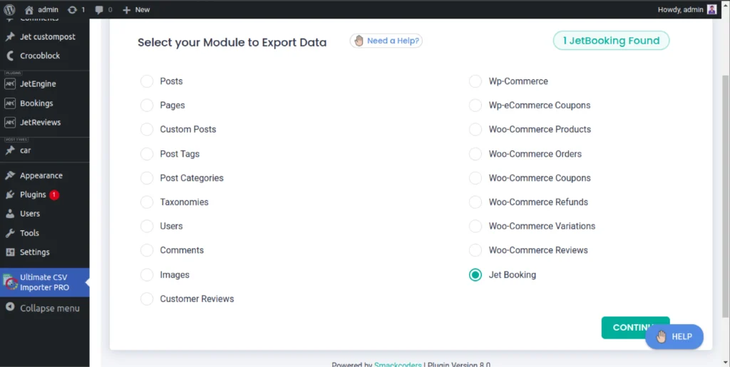 export-module-selection-choose-jetbooking