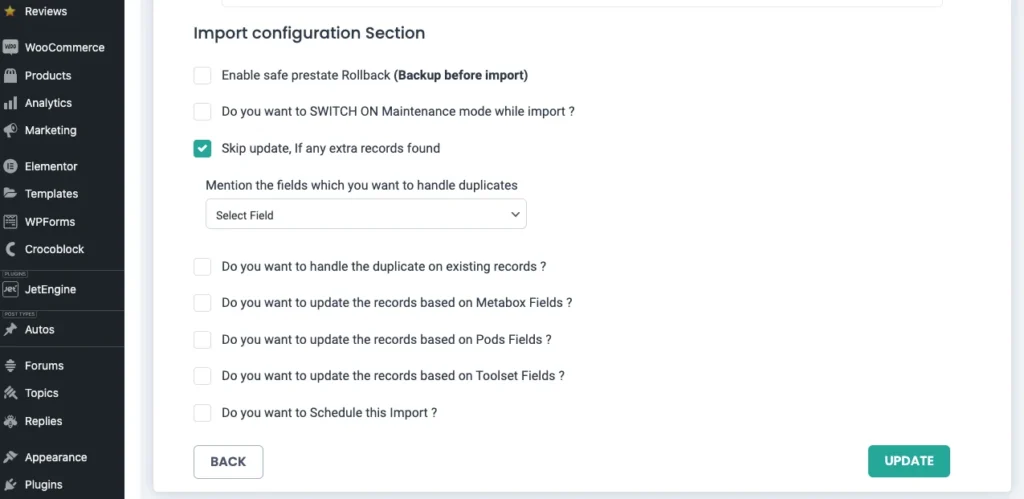 importupdate-Configuration-settings-for-data-update