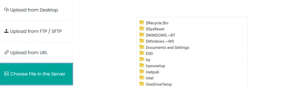 choose-file-in-server
