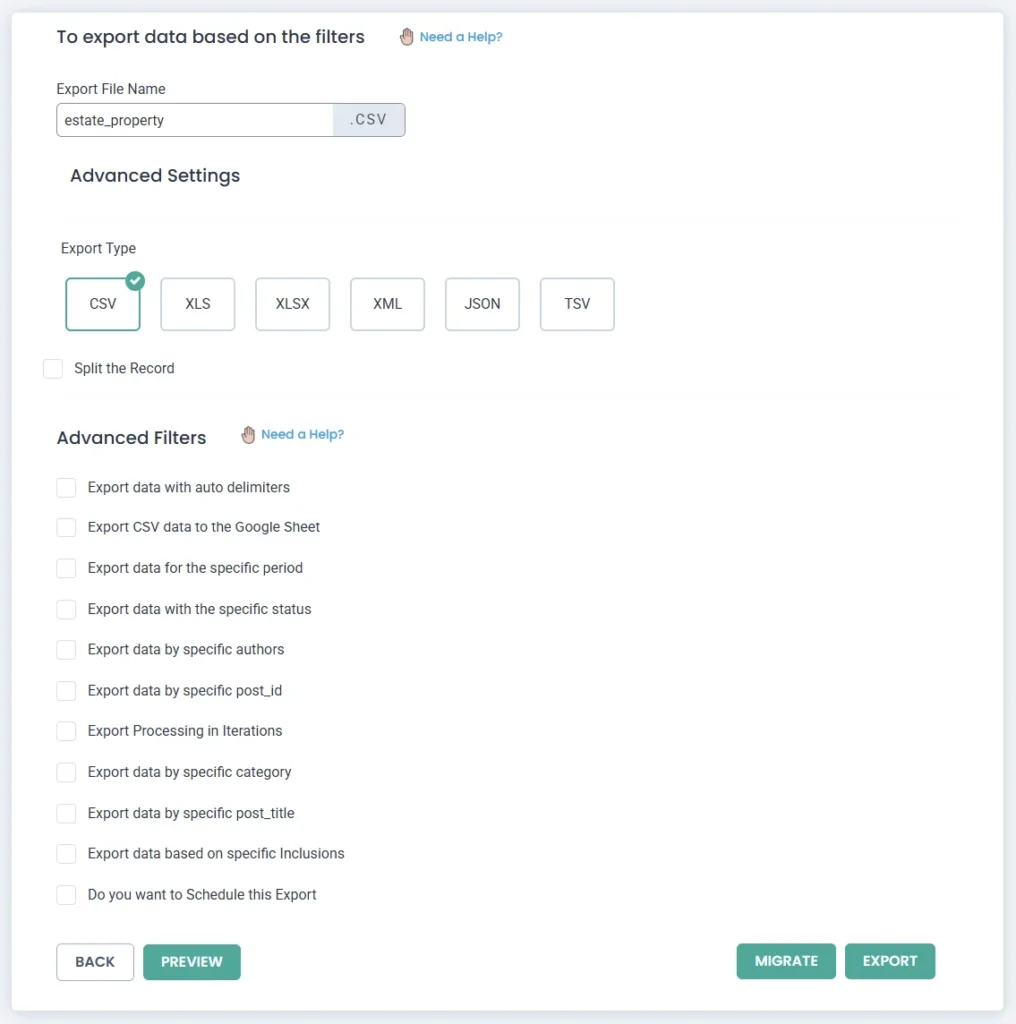 listing-export-advanced-settings