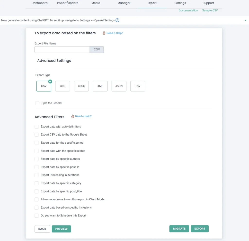 configure-export-settings