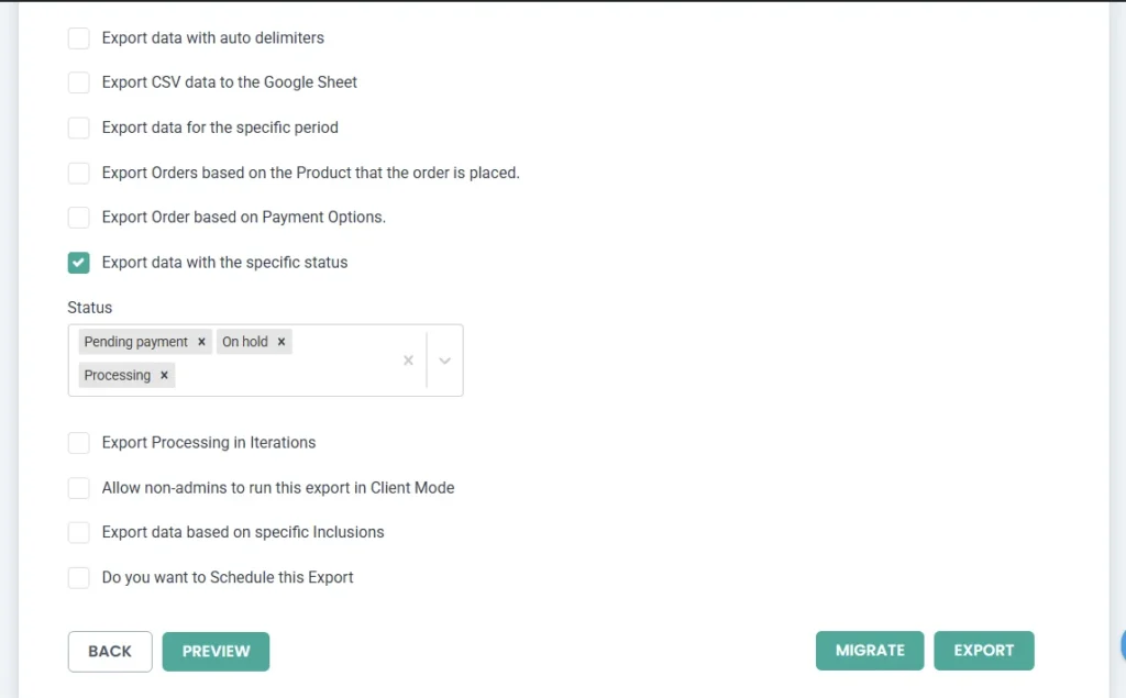 export-orders-based-on-order-status
