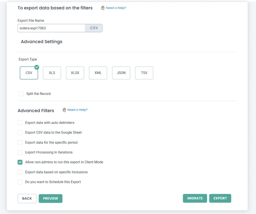 export-settings-page-via-client-mode