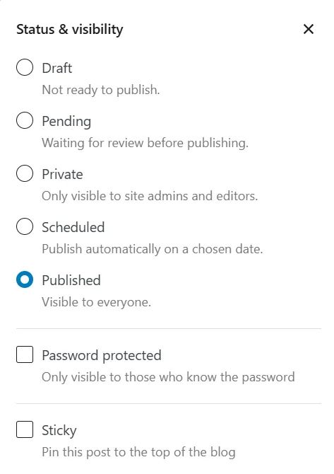adjust-post-settings-status-and-visibility