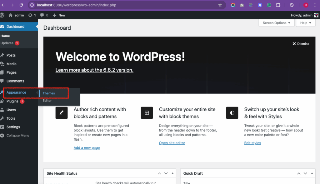 Steps to launch WordPress- Add Themes