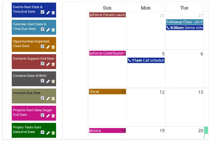 Equipped to give you more 1 joforce calendar View