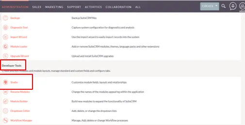 SuiteCRM Installation Guide 16 Studio-SuiteCRM
