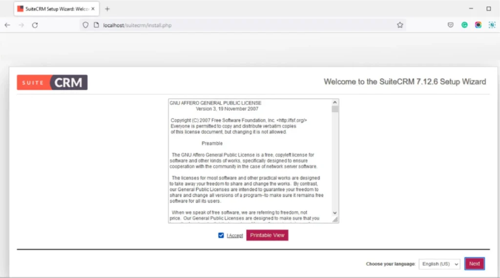 SuiteCRM Installation Guide 2 SuiteCRM-setup-wizard