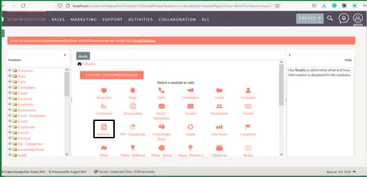 SuiteCRM Installation Guide 17 invoice-SuiteCRM