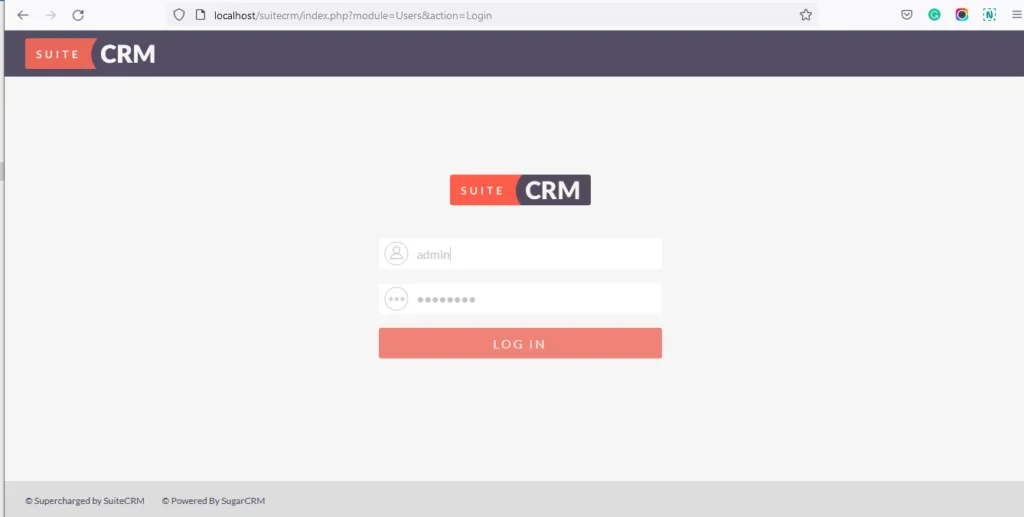 SuiteCRM Installation Guide 10 login-page-SuiteCRM