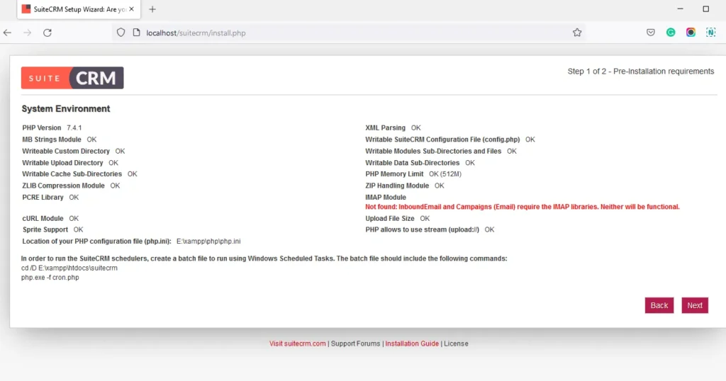 SuiteCRM Installation Guide 4 system-environment