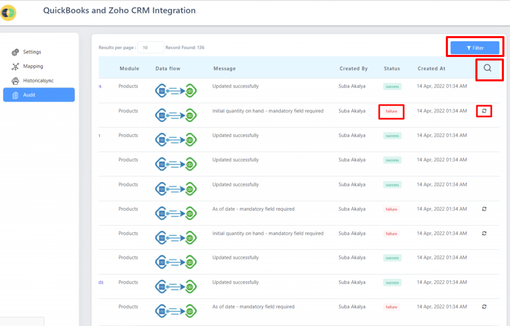 Zoho QB- Audit