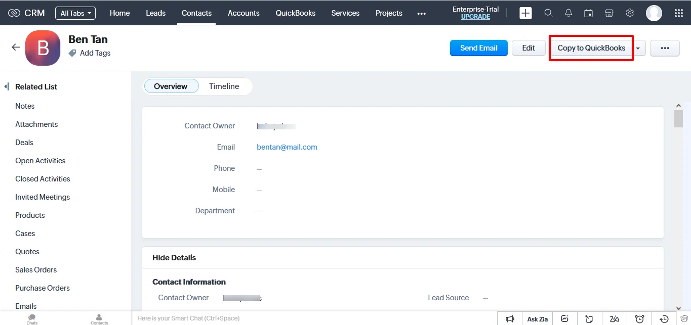Zoho-QB-Copy-to-QB-sync