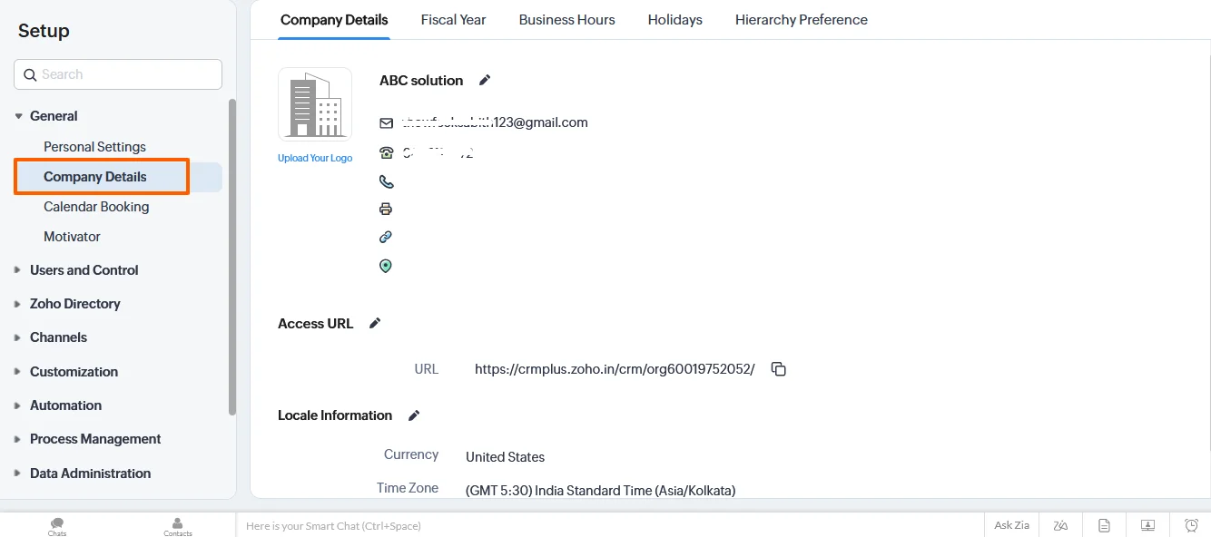 Zoho-Admin-Guide-Organizational-Settings