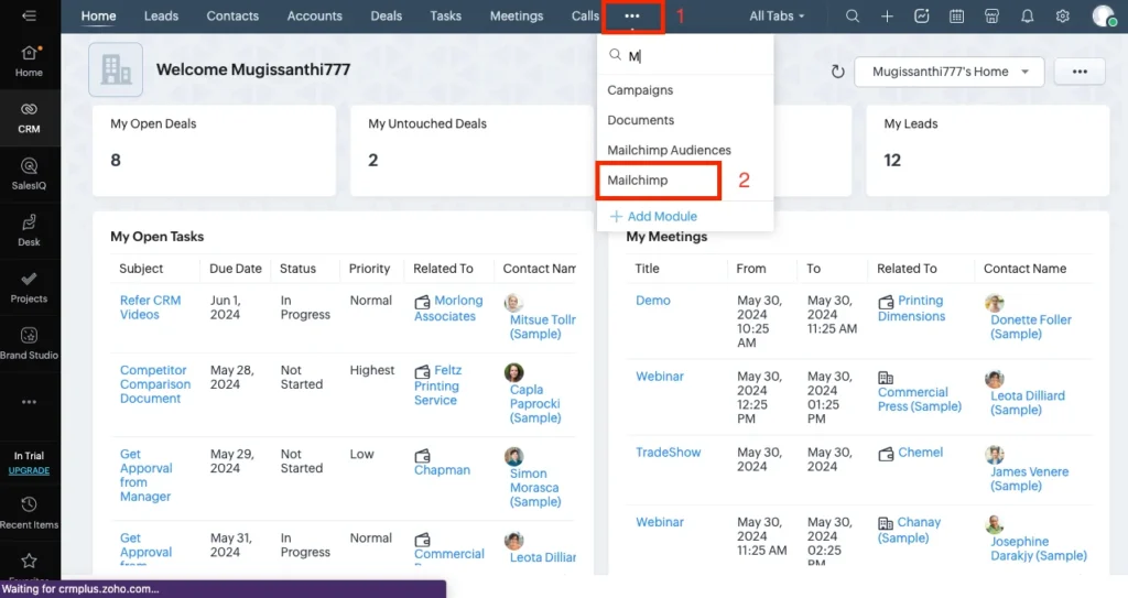 Zoho Mailchimp Extension 5 Zoho Mailchimp Access the extension