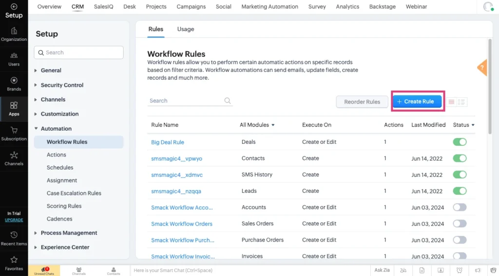 Workflow Field Updates 2 create a Workflow Rule