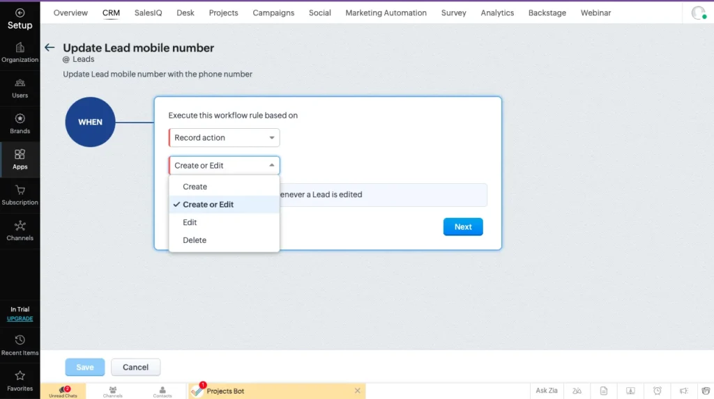 Workflow Field Updates 3 select the action