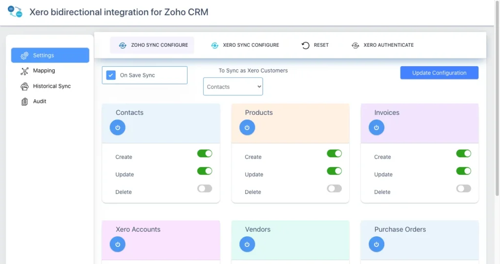 Xero Zoho CRM Integration: Getting Started 2 Zoho Xero Configuration