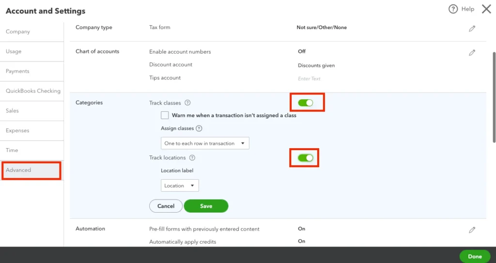 Advanced Reporting Techniques in QuickBooks 6 Advanced Reporting Track classes and locations