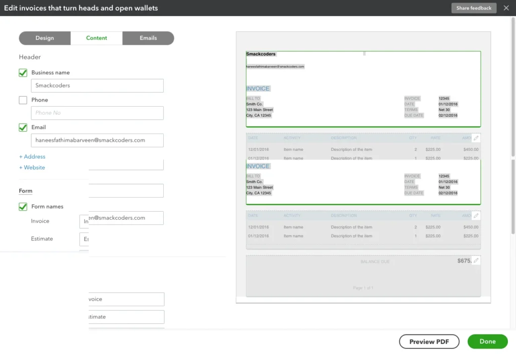 How to Customize Invoices in QuickBooks 5 Customize Invoice Invoice Content