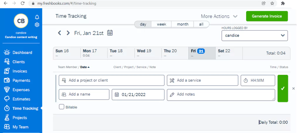 Time-Tracking Tips for FreshBooks Users 2 FreshBooks Time tracking features