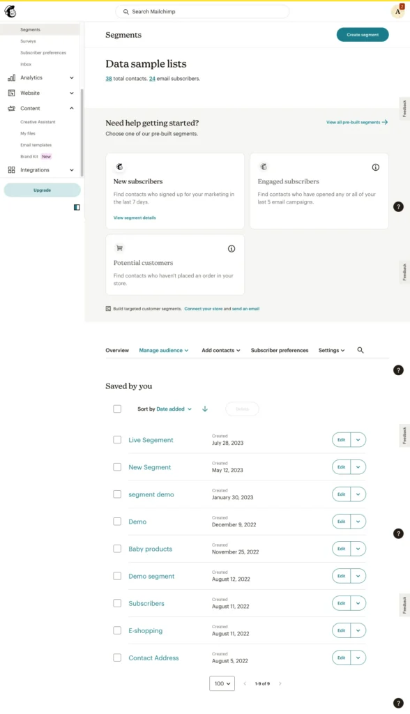 How to Create Engaging Email Campaigns with Mailchimp 3 Mailchimp-Segmentation-sample