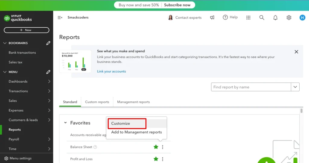 Top 10 QuickBooks Tips and Tricks for Small Businesses 11 QuickBooks Tips Customize Reports