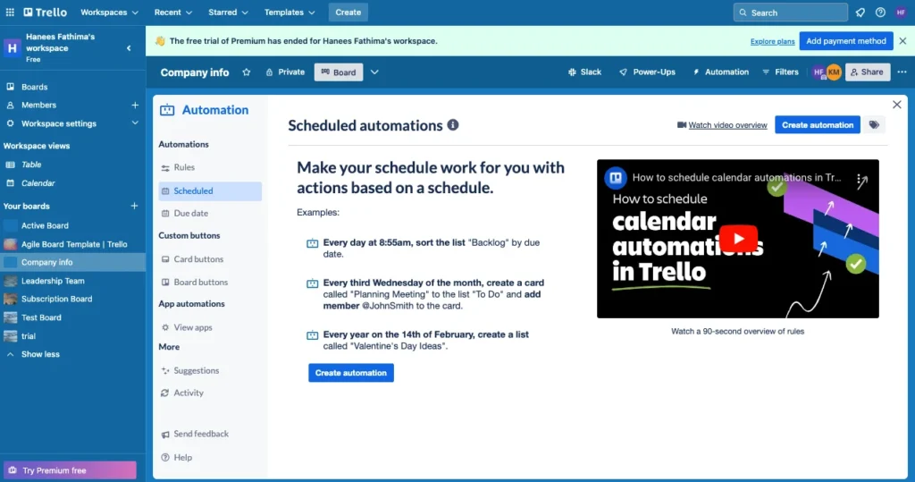How to Automate Tasks in Trello 3 Trello- Create Automation