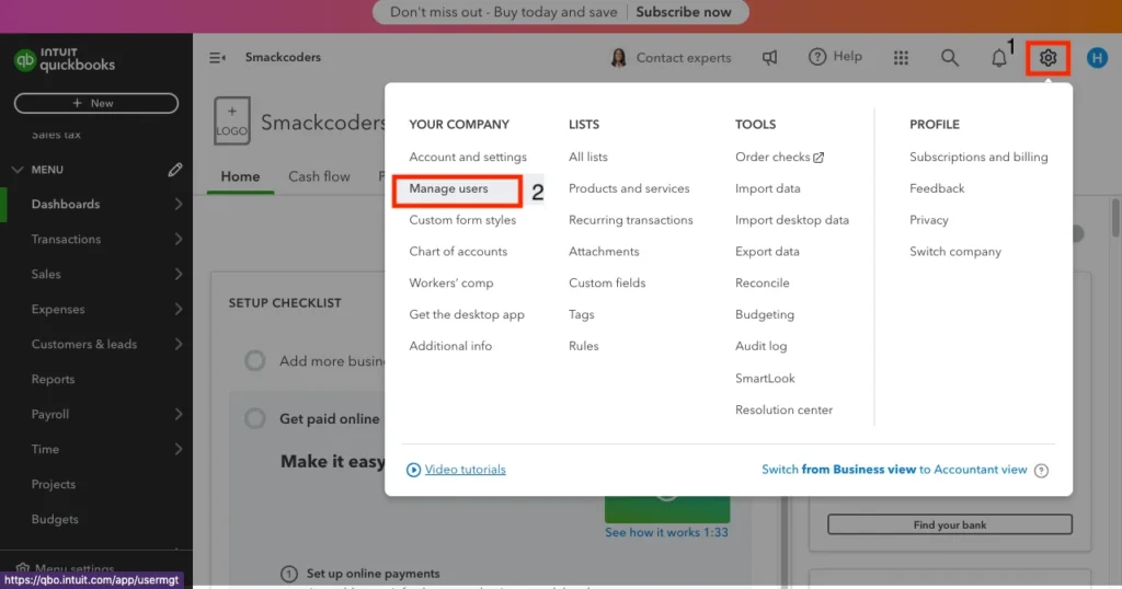 Top 10 QuickBooks Tips and Tricks for Small Businesses 15 manage users